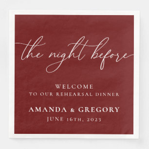 The Night Before Wedding Rehearsal Dinner Welcome Paper Dinner Napkins