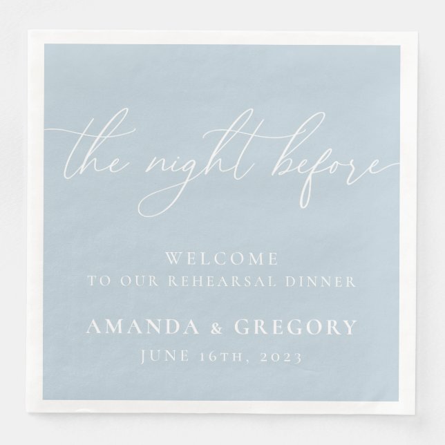 The Night Before Wedding Rehearsal Dinner Welcome  Paper Dinner Napkins (Front)