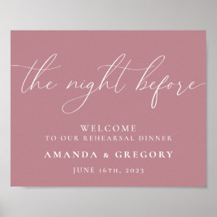 The Night Before Wedding Rehearsal Dinner Welcome Poster