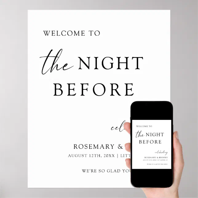 The Night Before Wedding Rehearsal Dinner Poster Zazzle