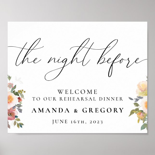 The Night Before Wedding Rehearsal Dinner Welcome  Poster (Front)