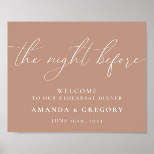 The Night Before Wedding Rehearsal Dinner Welcome Poster