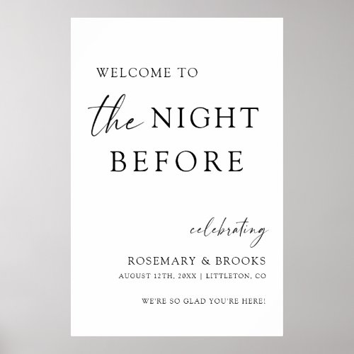 The Night Before Wedding Rehearsal Dinner Welcome  Poster