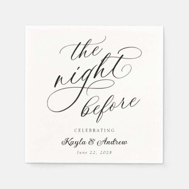 The Night Before Wedding Rehearsal Napkins (Front)