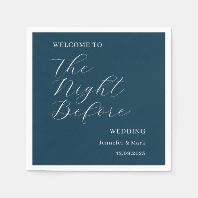 The Night Before Wedding Rehearsal Welcome Napkins (Front)
