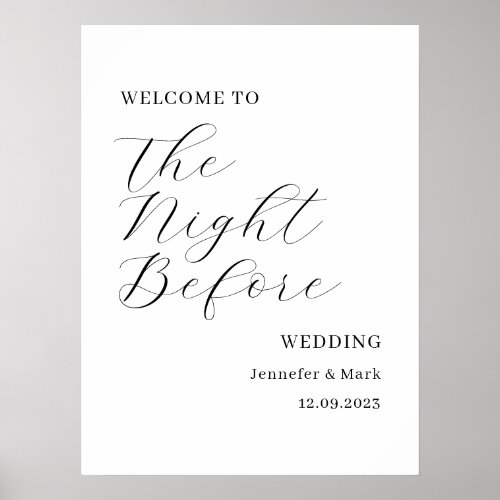 The Night Before Wedding Rehearsal Welcome Sign   