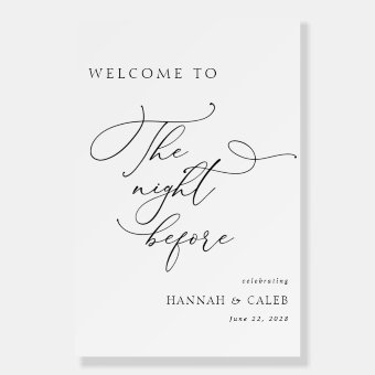 The Night Before Wedding Rehearsal Welcome Sign Zazzle