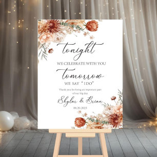 The Night Before Wedding Welcome Sign, Fall Rehear Foam Board