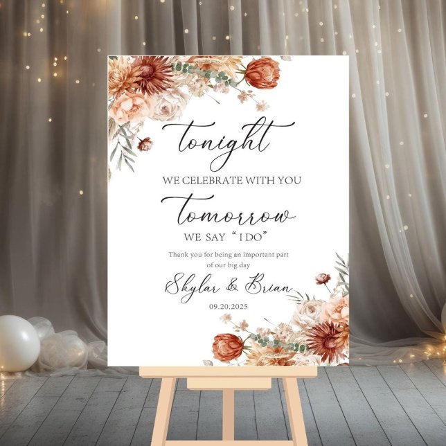 The Night Before Wedding Welcome Sign, Fall Rehear Foam Board (Creator Uploaded)