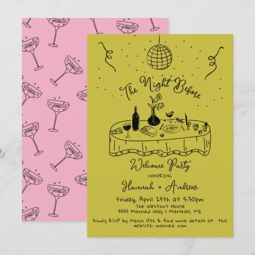 The Night Before Welcome Rehearsal Dinner Invitation