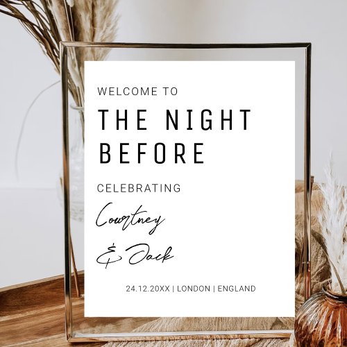 The Night Before Welcome Rehearsal Dinner Wedding Poster