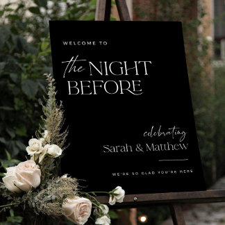 The Night Before Welcome Sign Template Black Edita