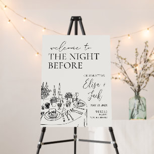 The Night Before Welcome Sign Template, Editable