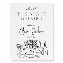 The Night Before Welcome Sign Template, Hand Drawn