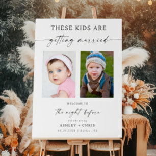 The Night Before Welcome Sign With Photo These Kid