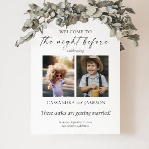 The Night Before Welcome Sign With Photo, Wedding 