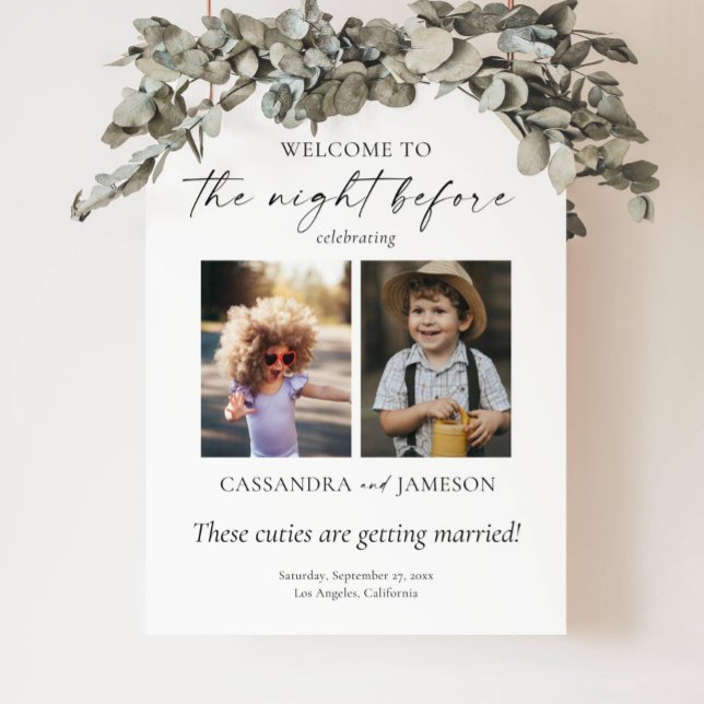 The Night Before Welcome Sign With Photo, Wedding  (Creator Uploaded)