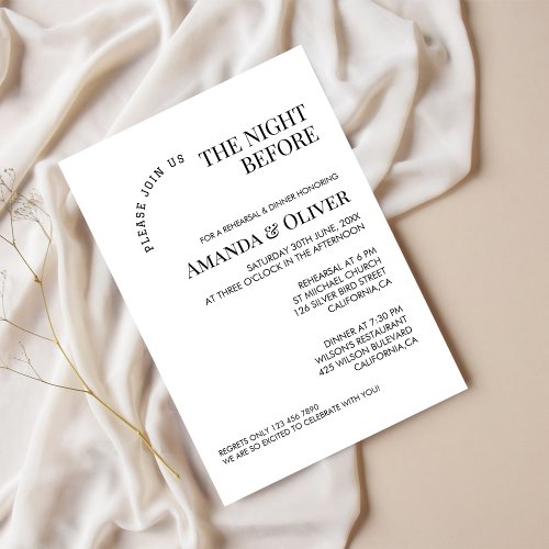 The Night Before Welcome Wedding Rehearsal Dinner Postcard