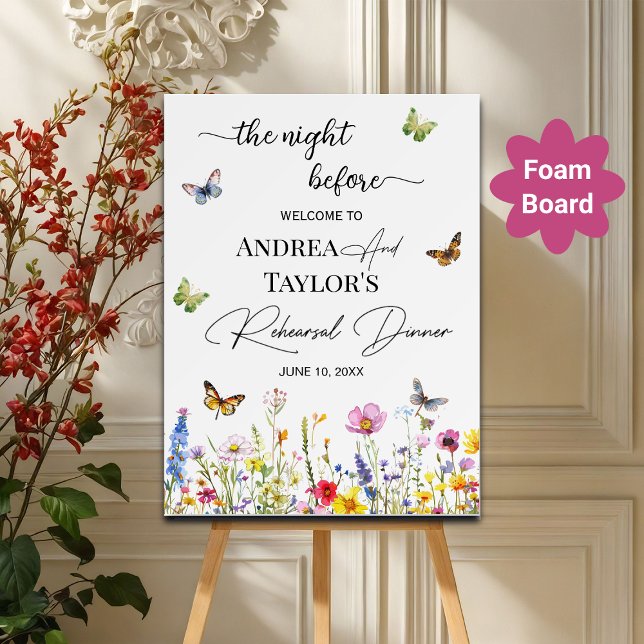 The Night Before Wildflowers Wedding Welcome Foam Board (Creator Uploaded)