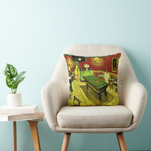 The Night Cafe by Vincent van Gogh Throw Pillow