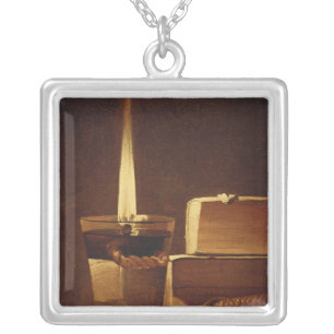 The night light, 1630-35 silver plated necklace