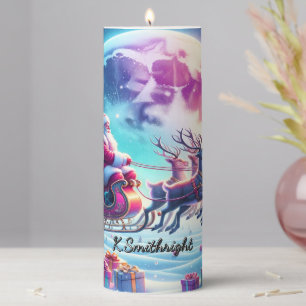 The Night Santa Took Flight Pillar Candle