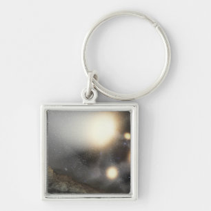 The night sky as seen from a hypothetical plane keychain