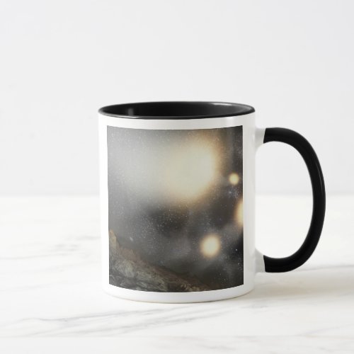 The night sky as seen from a hypothetical plane mug