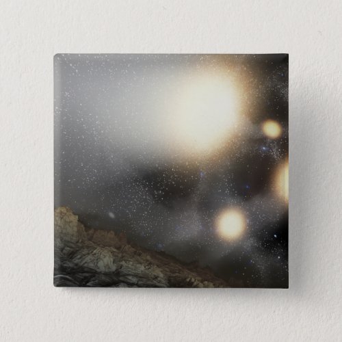 The night sky as seen from a hypothetical plane pinback button