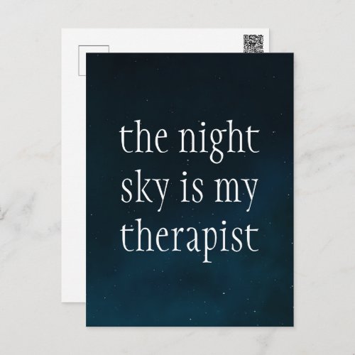 The Night Sky is my Therapist Dark Skies Goth Postcard