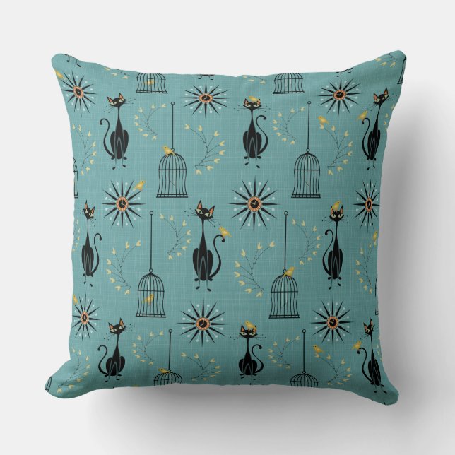 The Night the Bird Escaped Throw Pillow (Front)