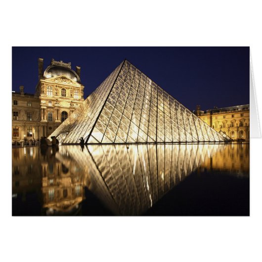 The night view of the glass Pyramid of Musee du Cards (Front Horizontal)