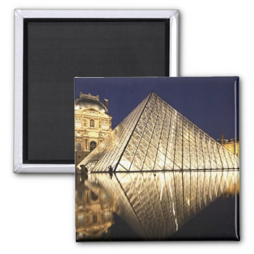 The night view of the glass Pyramid of Musee du Magnet