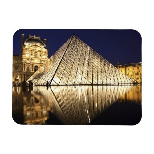 The night view of the glass Pyramid of Musee du Magnet