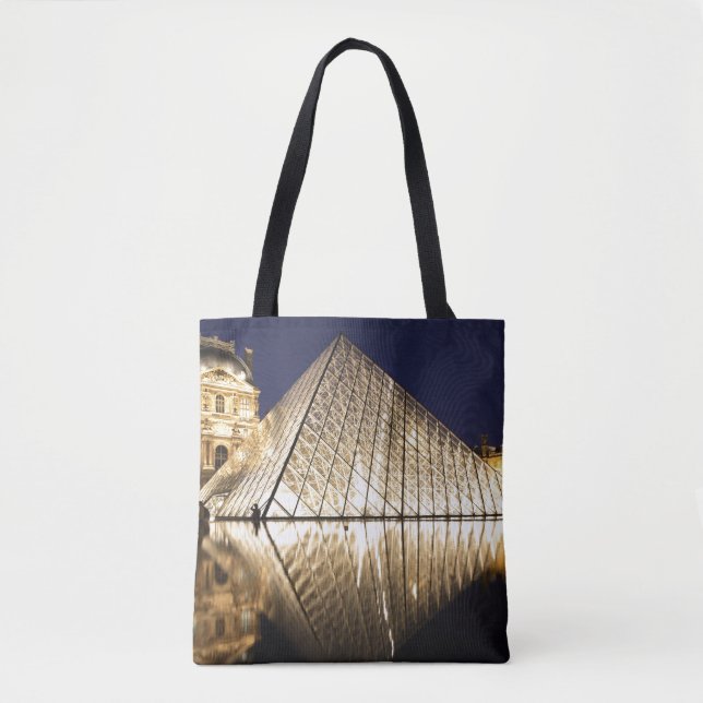 The night view of the glass Pyramid of Musee du Tote Bag (Front)