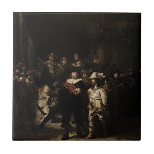 The Night Watch by Rembrandt van Rijn Ceramic Tile (Front)
