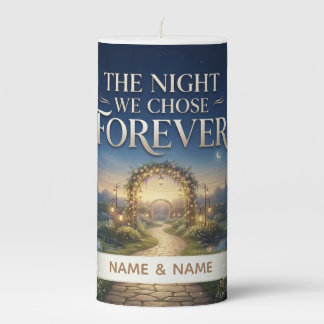 The Night We Chose Forever Marriage Proposal Pillar Candle