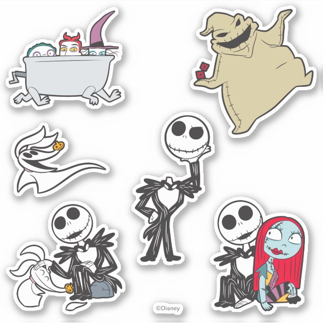 The Nightmare Before Christmas Chibi Character Sticker (Front)