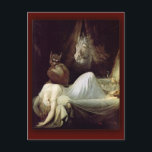 The Nightmare  by Henry Fuseli, 1781 Postcard<br><div class="desc">The Nightmare by Henry Fuseli, 1781. Beautiful artwork depicting a nightmare of a succubus or incubus. Customize and personalize these cards any way you like. Use the simple CUSTOMIZE button just beneath the image, to add text or add color to the cards. Cards are available in two sizes, with envelopes....</div>