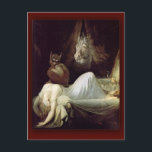 The Nightmare  by Henry Fuseli, 1781 Postcard<br><div class="desc">The Nightmare by Henry Fuseli, 1781. Beautiful artwork depicting a nightmare of a succubus or incubus. Customize and personalize these cards any way you like. Use the simple CUSTOMIZE button just beneath the image, to add text or add color to the cards. Cards are available in two sizes, with envelopes....</div>