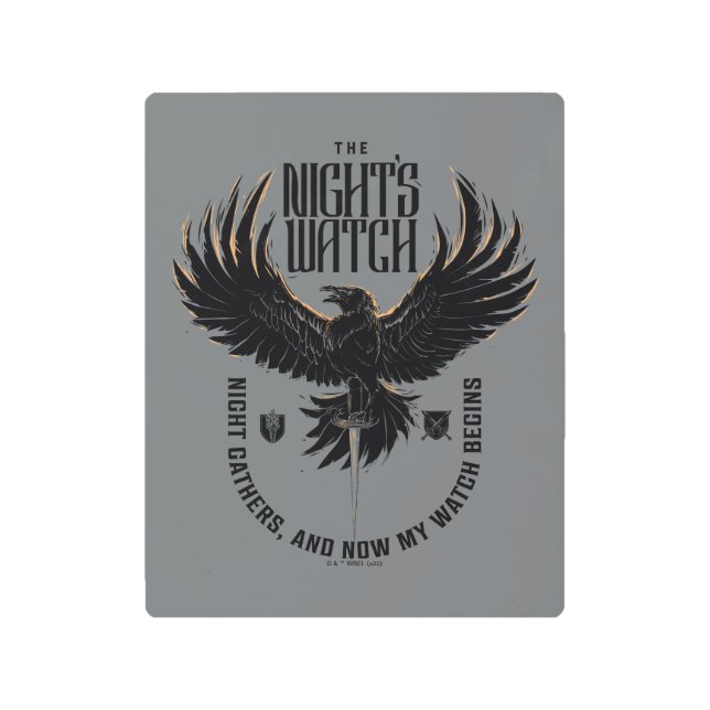 The Night's Watch Motto Metal Print (Front)