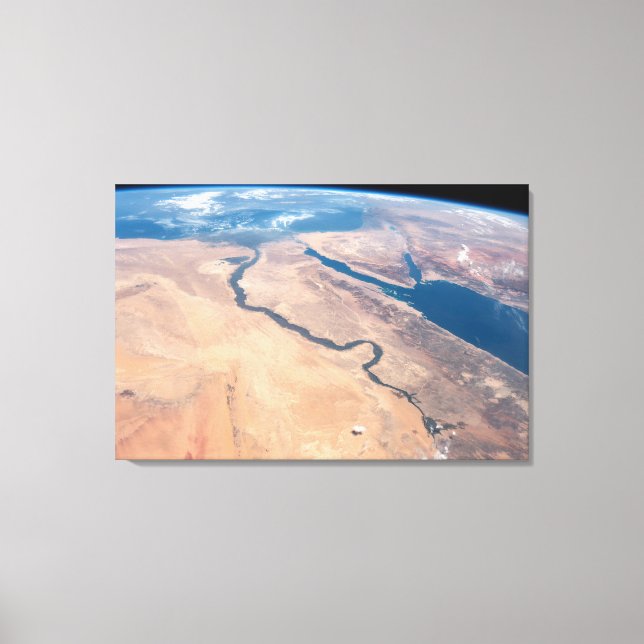 The Nile River, Red Sea And Mediterranean Sea. Canvas Print (Front)