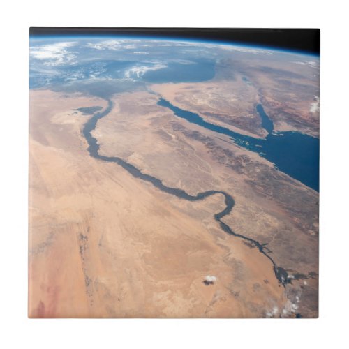The Nile River Red Sea And Mediterranean Sea Ceramic Tile
