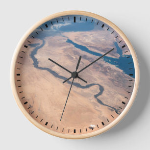 The Nile River, Red Sea And Mediterranean Sea. Clock