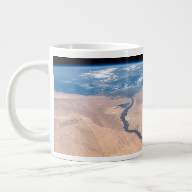 The Nile River, Red Sea And Mediterranean Sea. Giant Coffee Mug (Left)