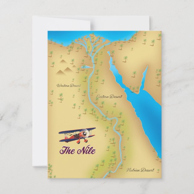 The Nile vintage style old map poster (Front)
