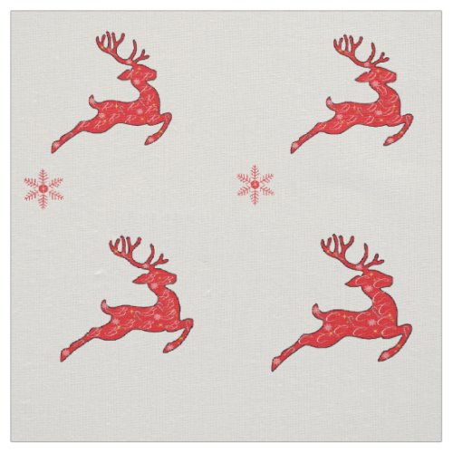 The Nine Reindeers Fabric by Kriyas Collection