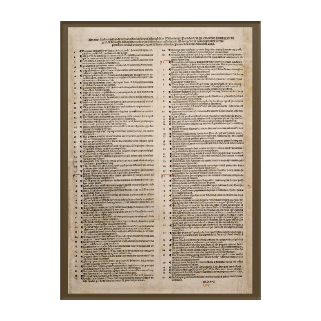The Ninety-five Theses (Martin Luther) Acrylic Print (Front)