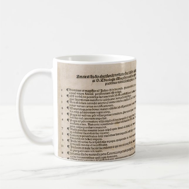 The Ninety-five Theses (Martin Luther) Coffee Mug (Left)