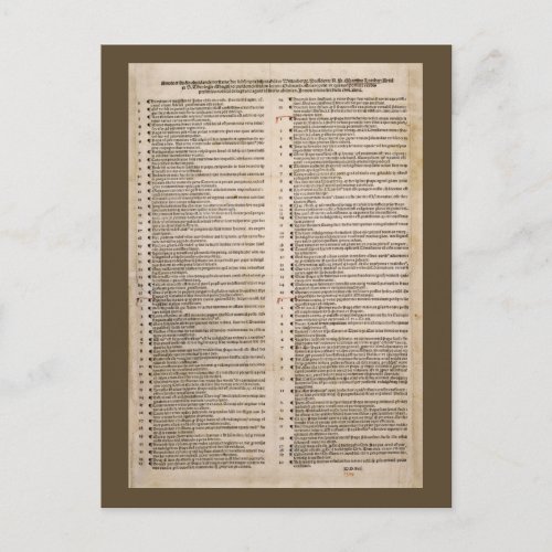 The Ninety_five Theses Martin Luther Postcard